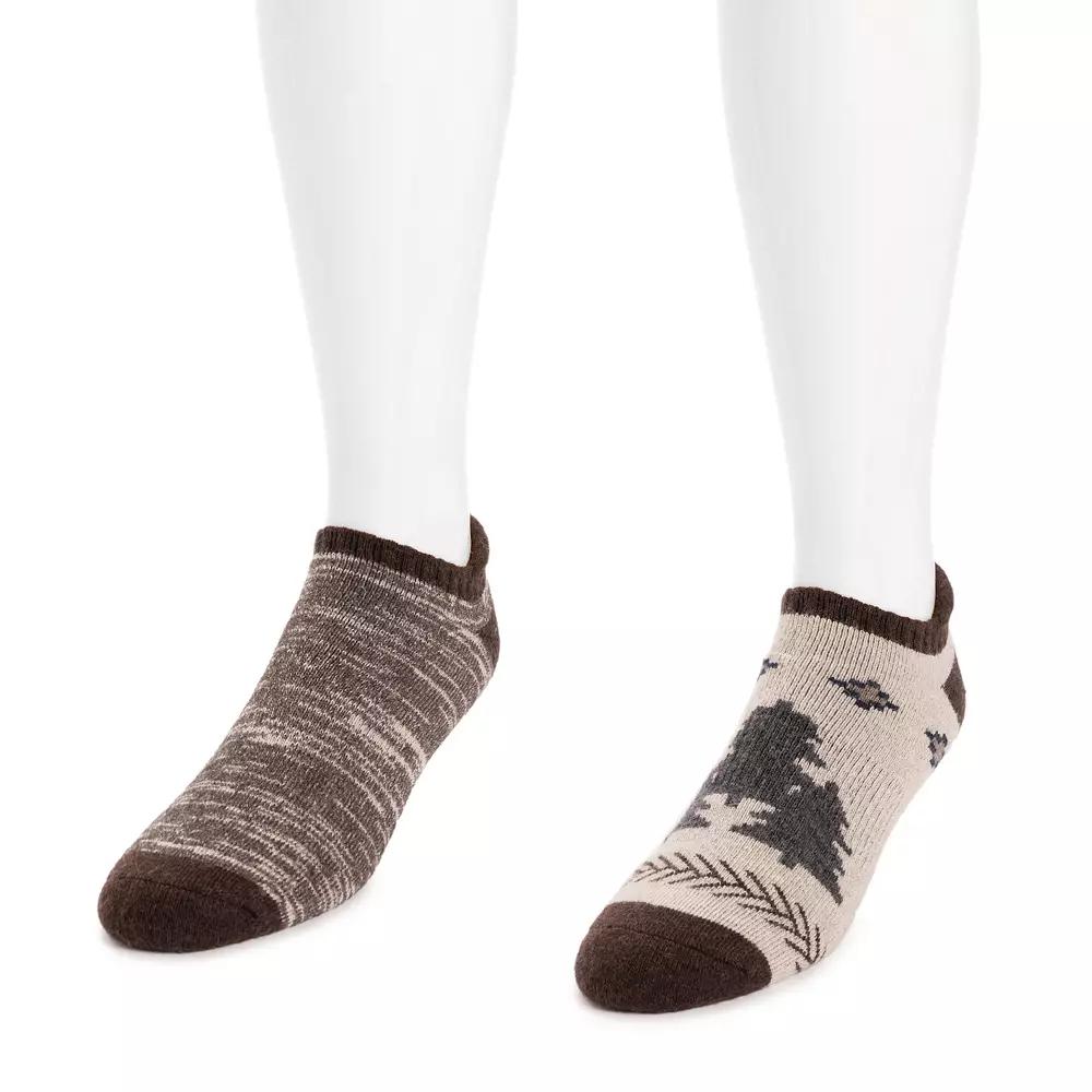Mens MUK LUKS 2-Pack No Show Wool Blend Socks, White Product Image