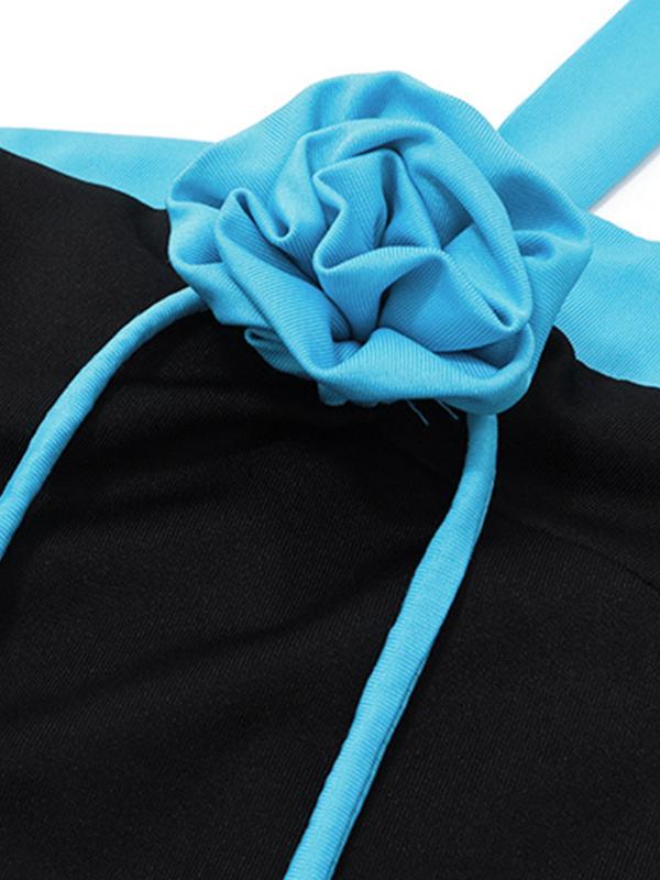 Contrast Color Trim Three-dimensional Decor Ruched Cami Top Product Image