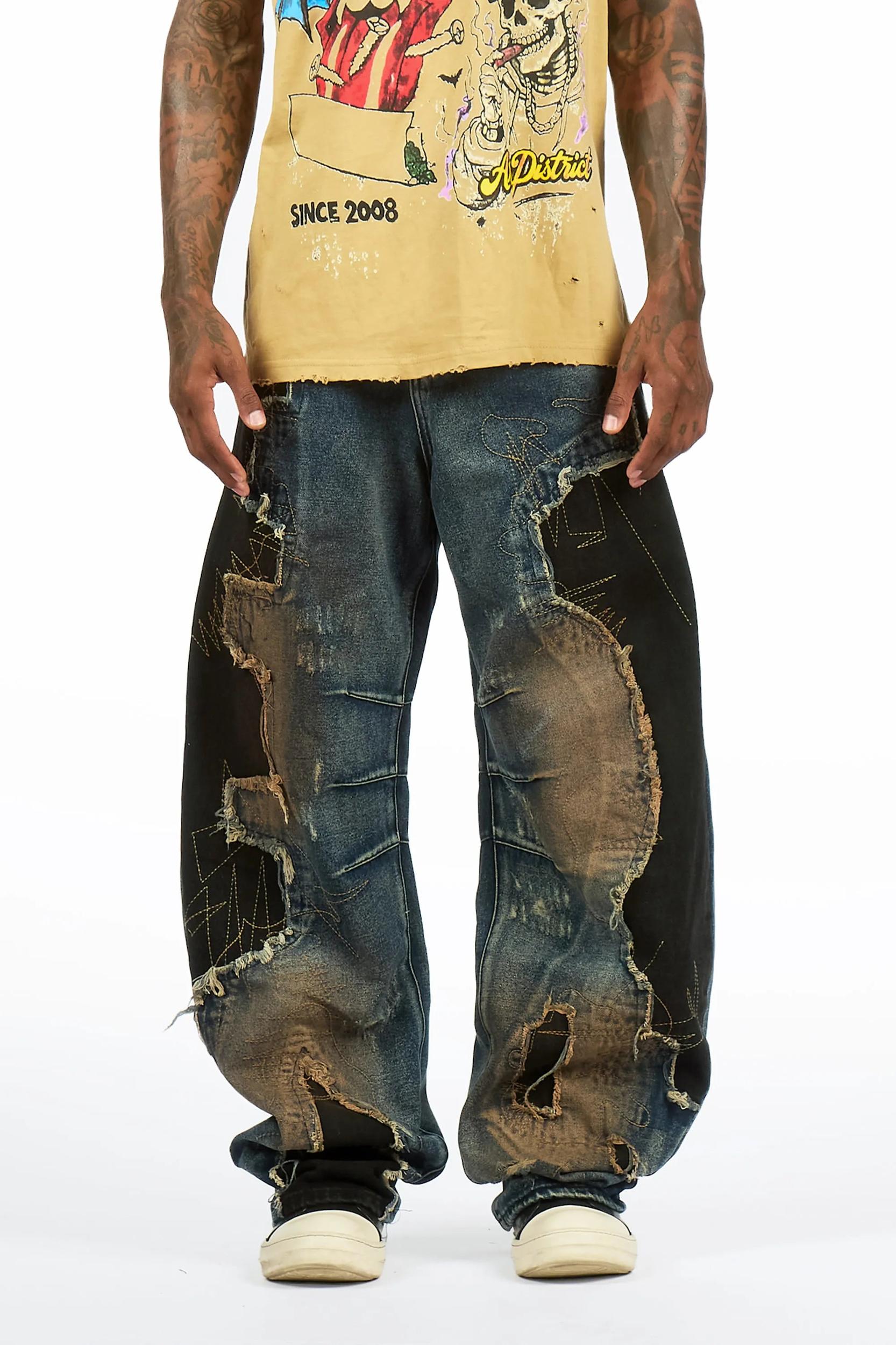 Tylen Blue Barrel Fit Jean Male Product Image