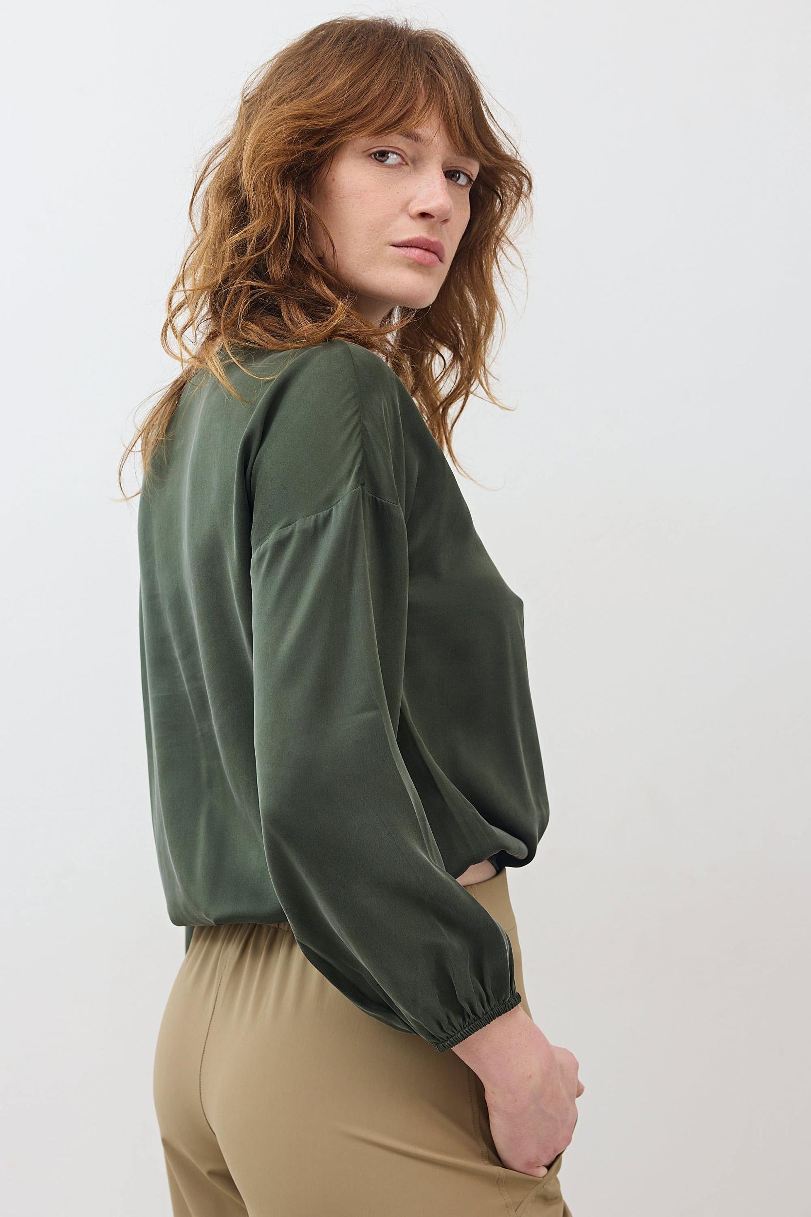 Washable Silk Cinched Hem Blouse Product Image
