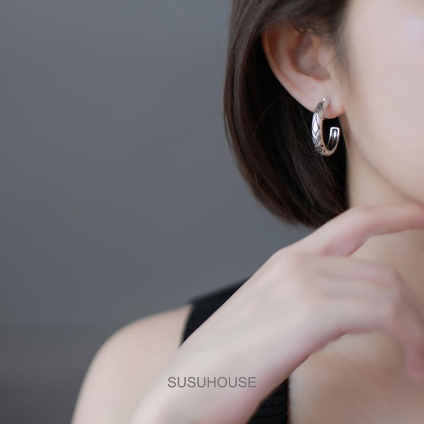 Engraved Open Hoop Earring Product Image