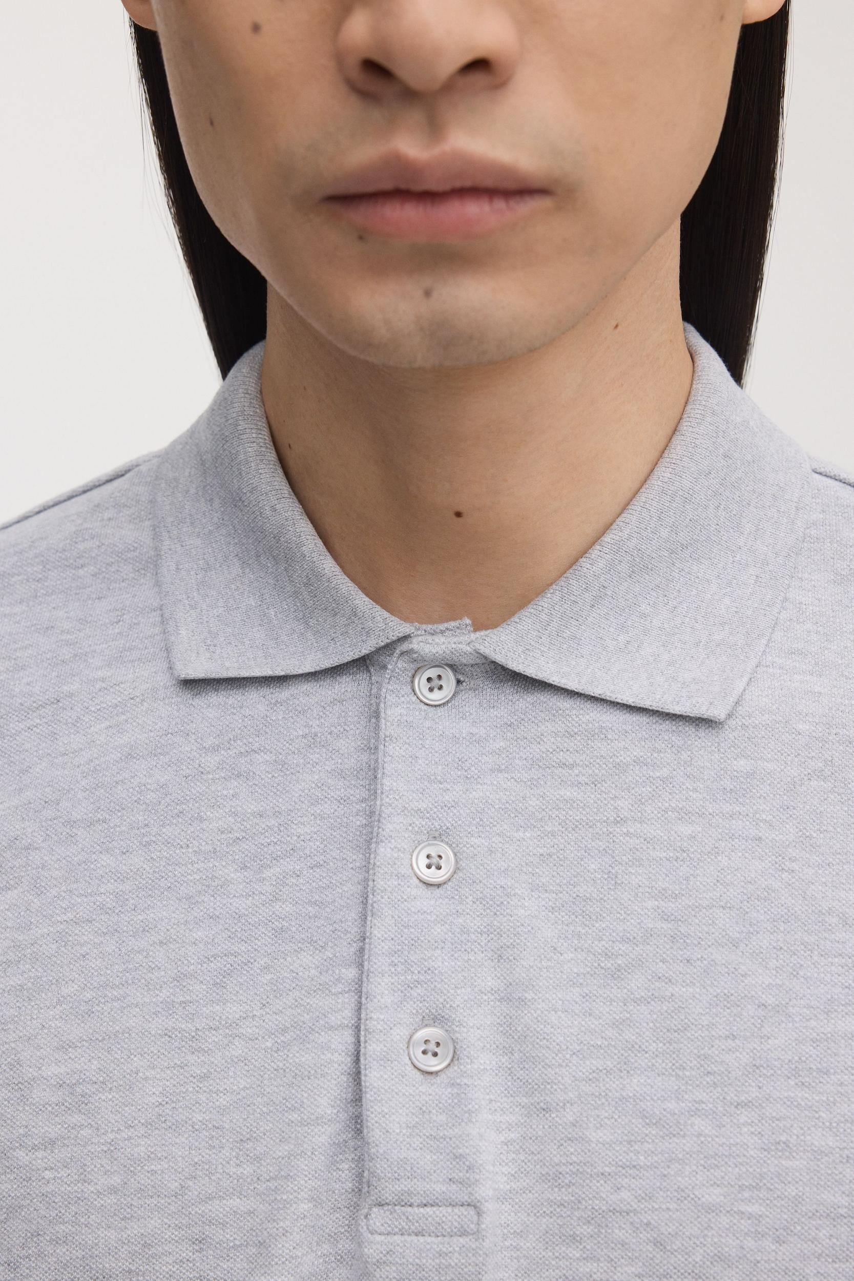 The Long Sleeve Pique Polo Product Image