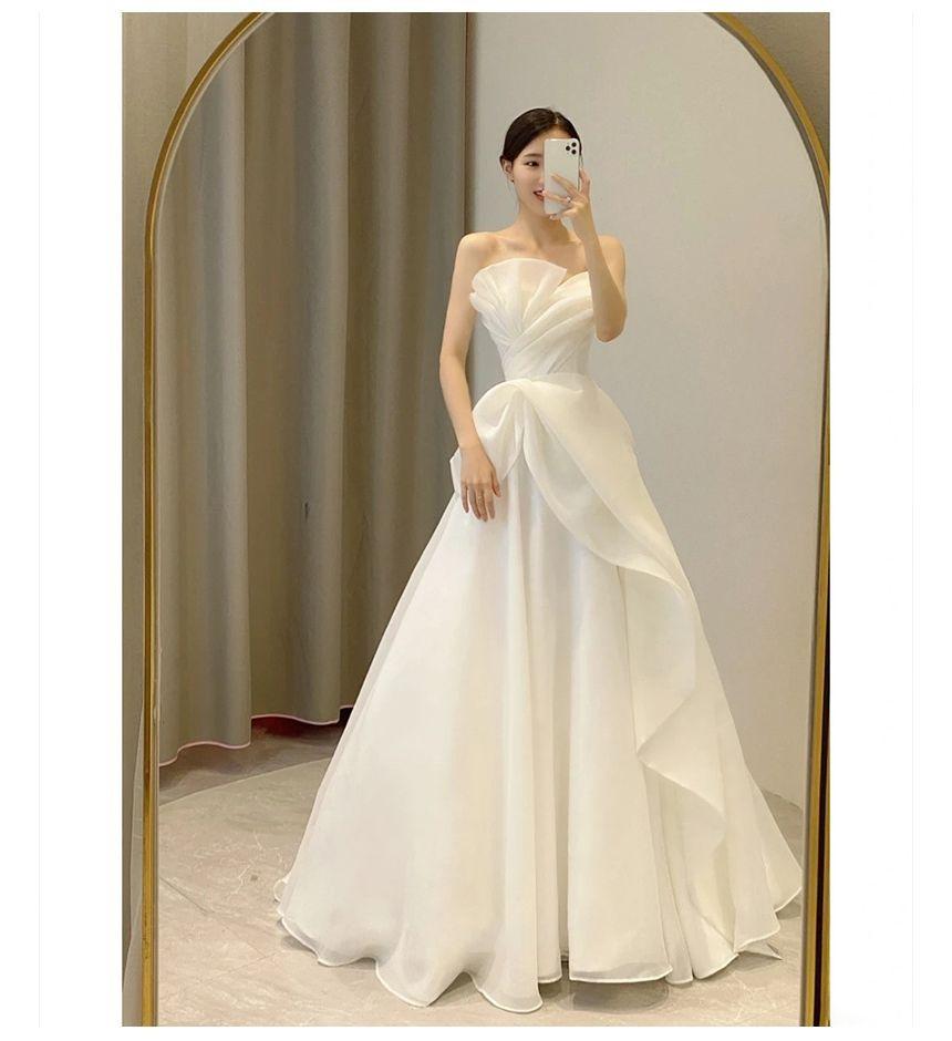 Strapless Shirred A-Line Wedding Gown Product Image