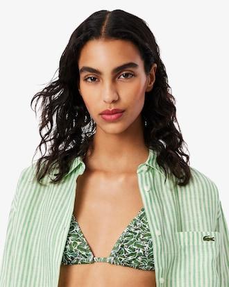 Oversized Striped Linen Shirt Product Image