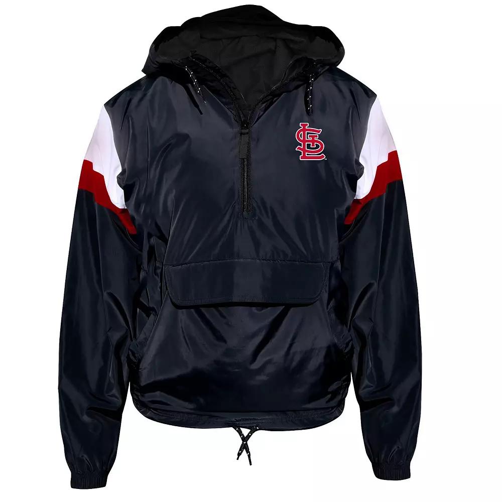 Women's Profile Navy St. Louis Cardinals Plus Size Anorak Quarter-Zip Hoodie, Size: 2XL, Black Product Image