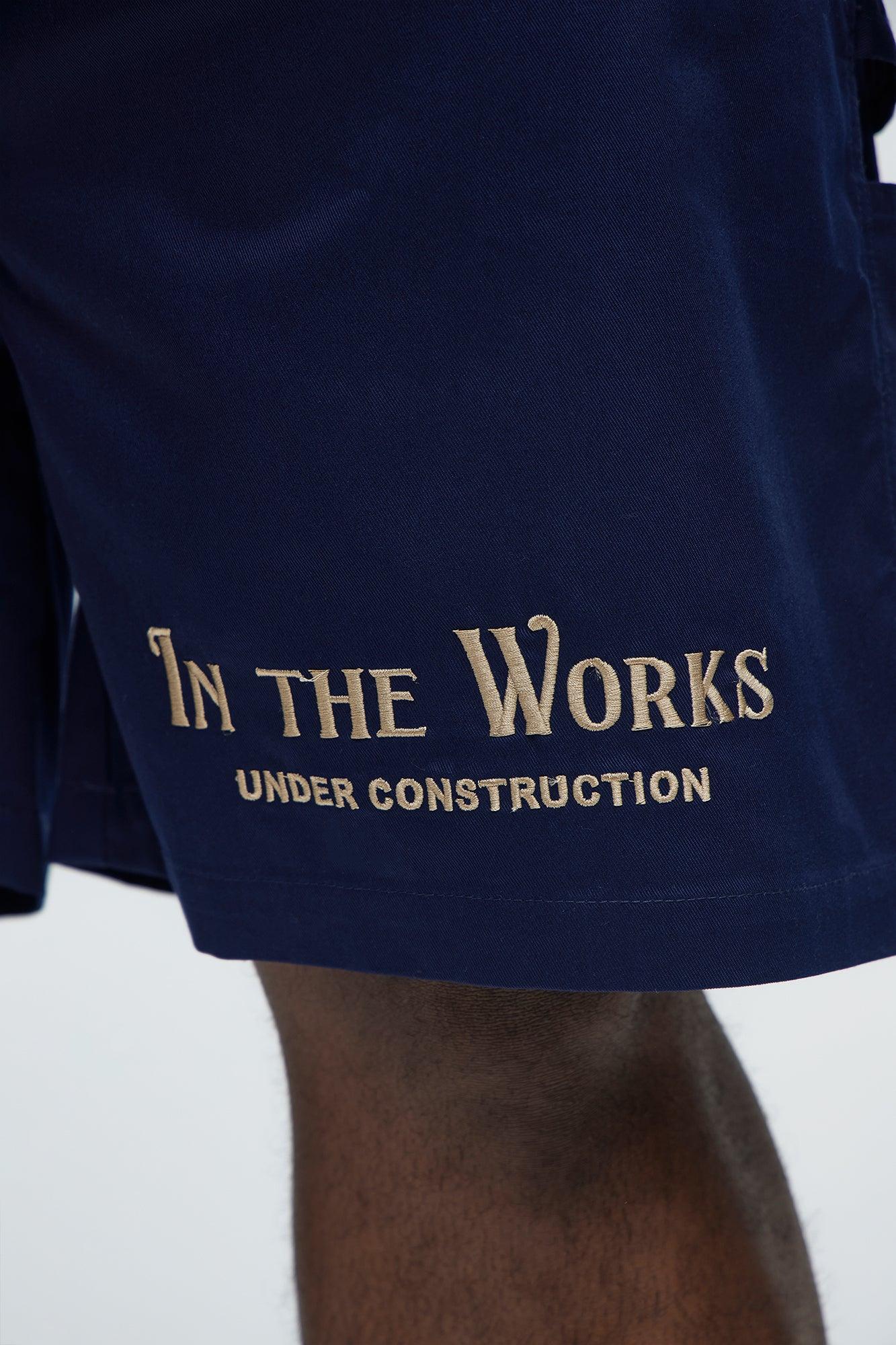 In The Works Relaxed Shorts - Navy Product Image
