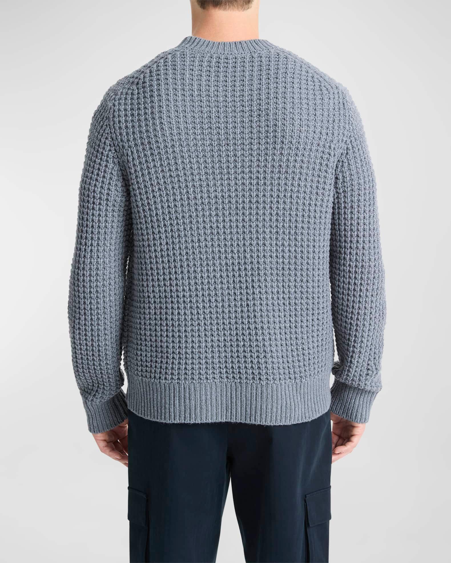 Mens Macro Waffle Knit Crewneck Sweater Product Image