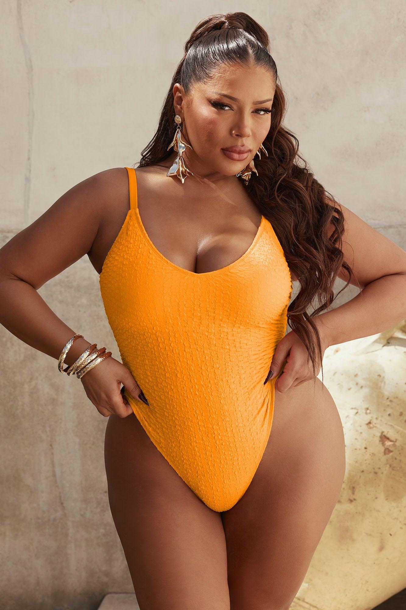 Serena Bubble 1 Piece Swimsuit - Orange Product Image