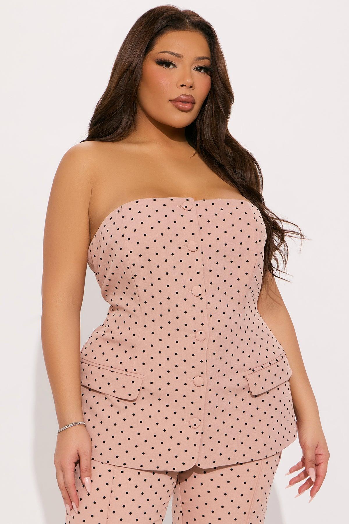 Stacy Polka Dot Flare Pant Set - Pink Product Image