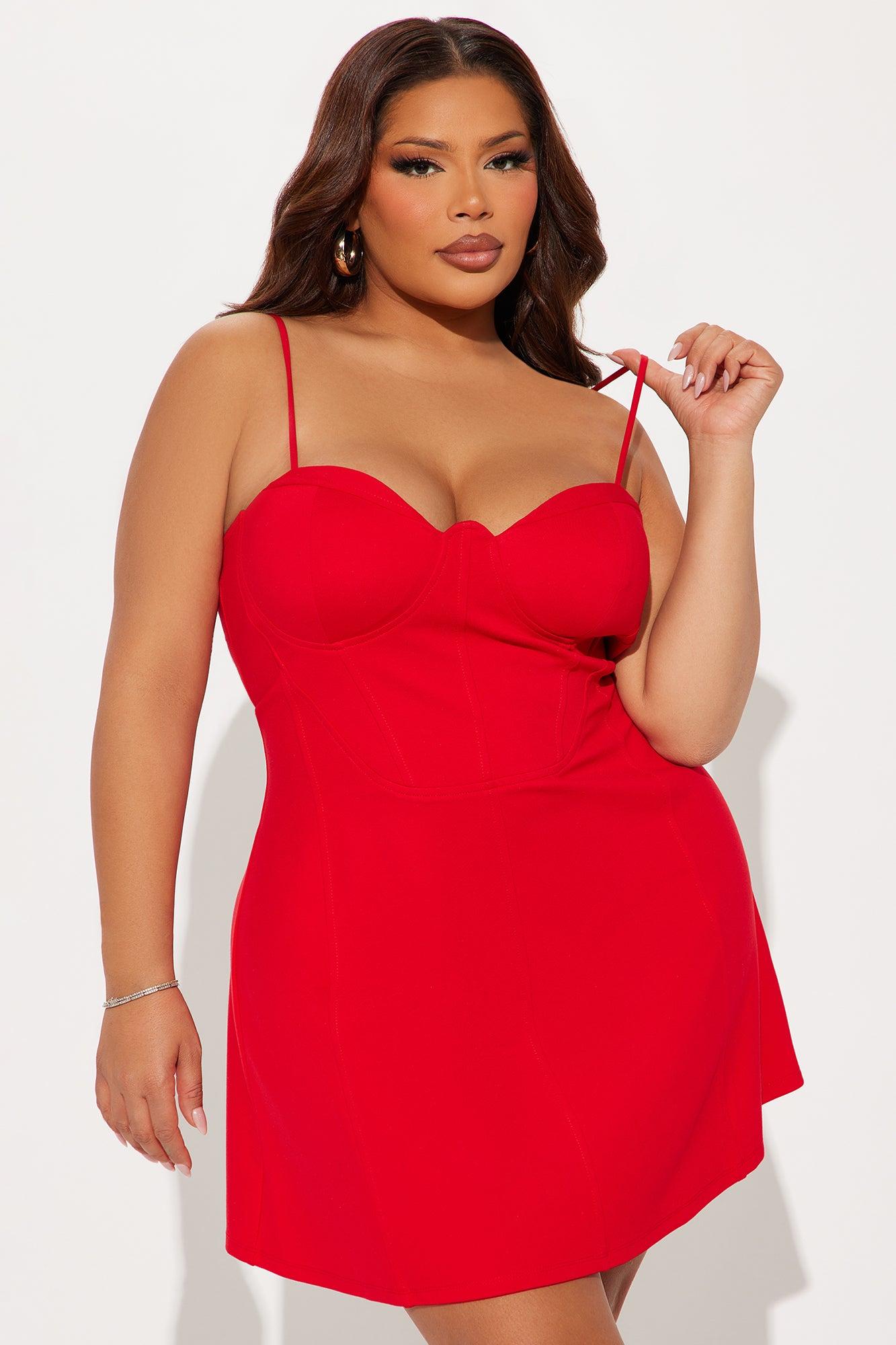 Hint of Sass Corset Mini Dress - Red Product Image