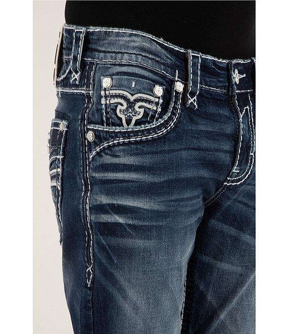 Rock Revival Pristine Fleur-De-Lis-Pocket Straight Leg Jeans Product Image