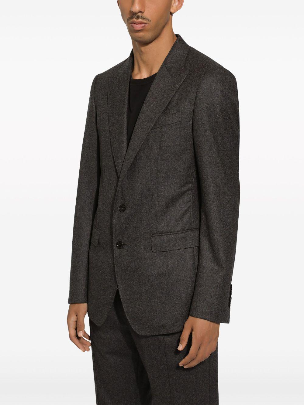 DOLCE & GABBANA Single-breasted Wool Taormina-fit Jacket In Grey Product Image