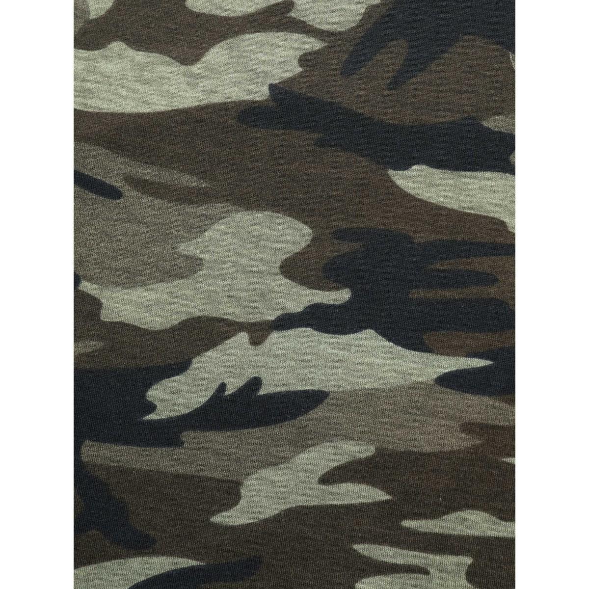 Plus Size Camouflage Print Contrast Spliced Midi Dress ArmyGreen Women Casual Patchwork Knit Dresses Bloomchic 14-16/1X Product Image