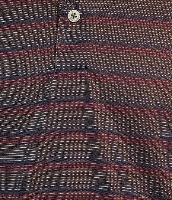 Roundtree & Yorke Performance Short Sleeve Stripe Jacquard Polo Shirt Product Image