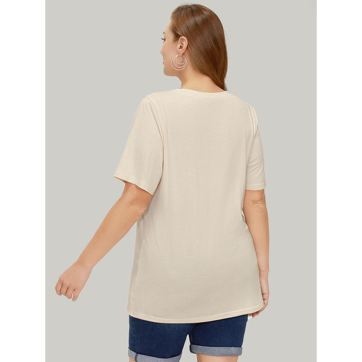 Plus Size Boots & Hat Print Drop Shoulder Graphic T-shirt Apricot Women Casual Western Dailywear T-shirts BloomChic 12/L Product Image