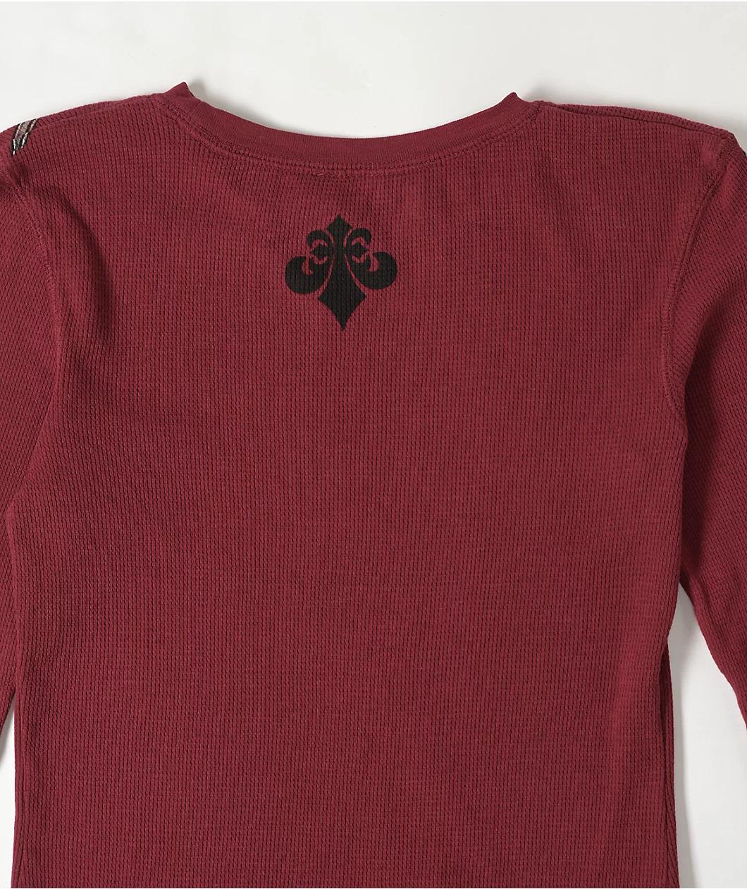 Affliction Shred Fest Red Thermal Long Sleeve T-Shirt Product Image