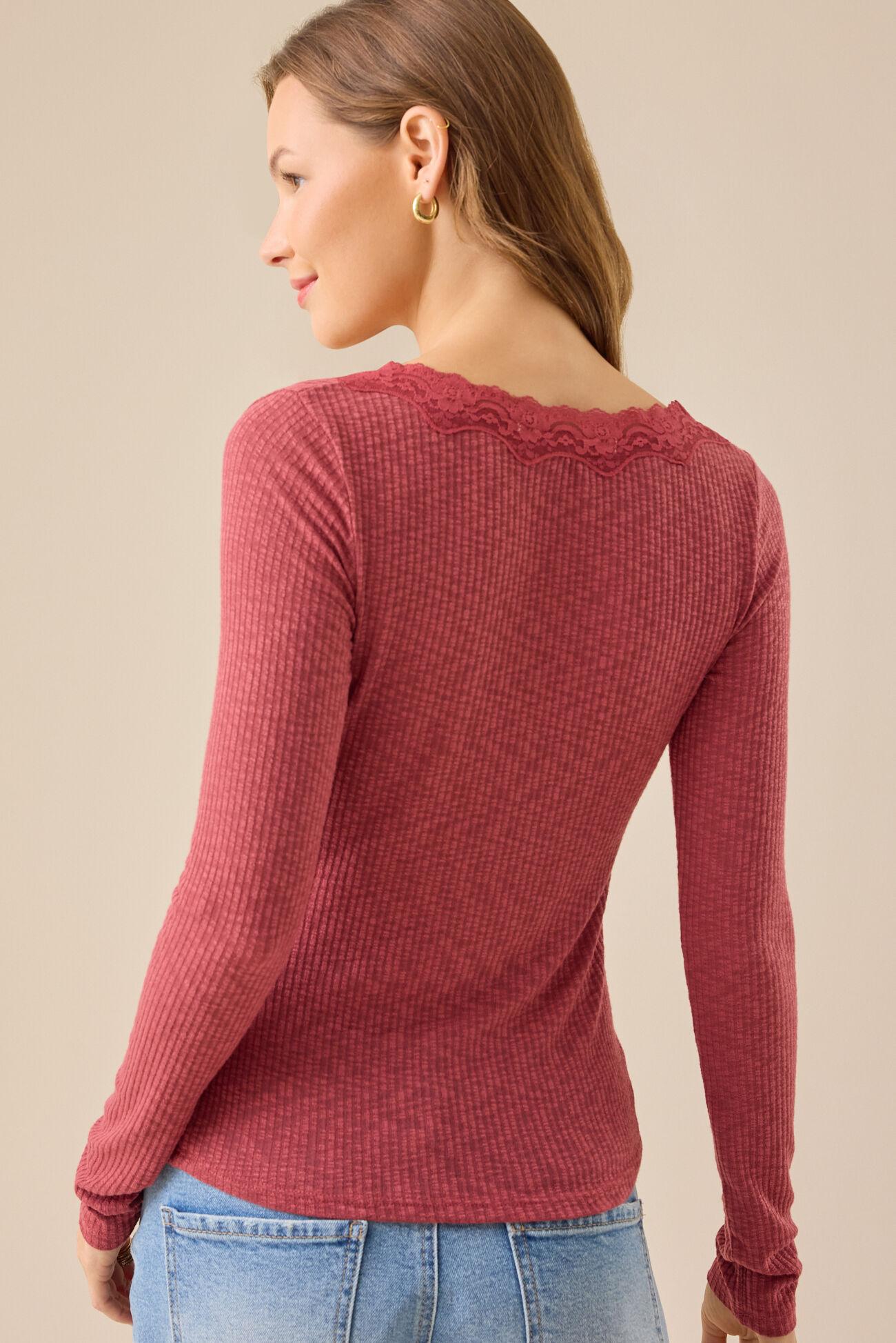 Victoria Lace Ribbed Top Product Image