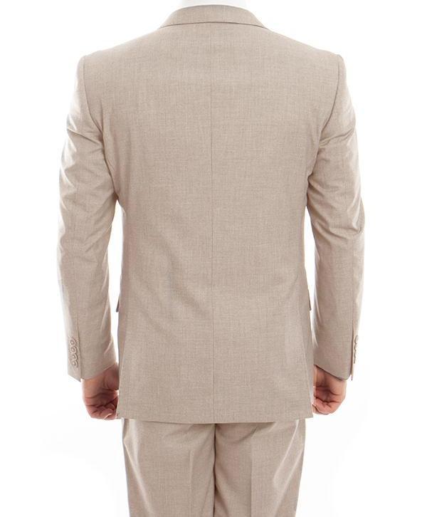 (Limited Sizes) 100% Wool Suit Modern Fit Italian Style 2 Piece in Tan Product Image