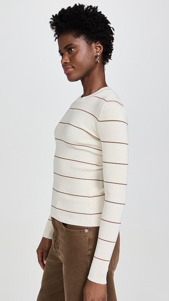 FRAME Striped Rib Crew Top | Shopbop Product Image
