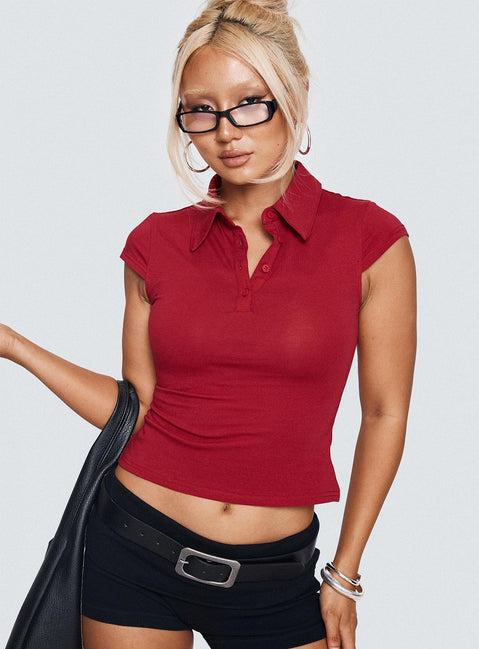 Prodigy Collared Polo Top Red Product Image