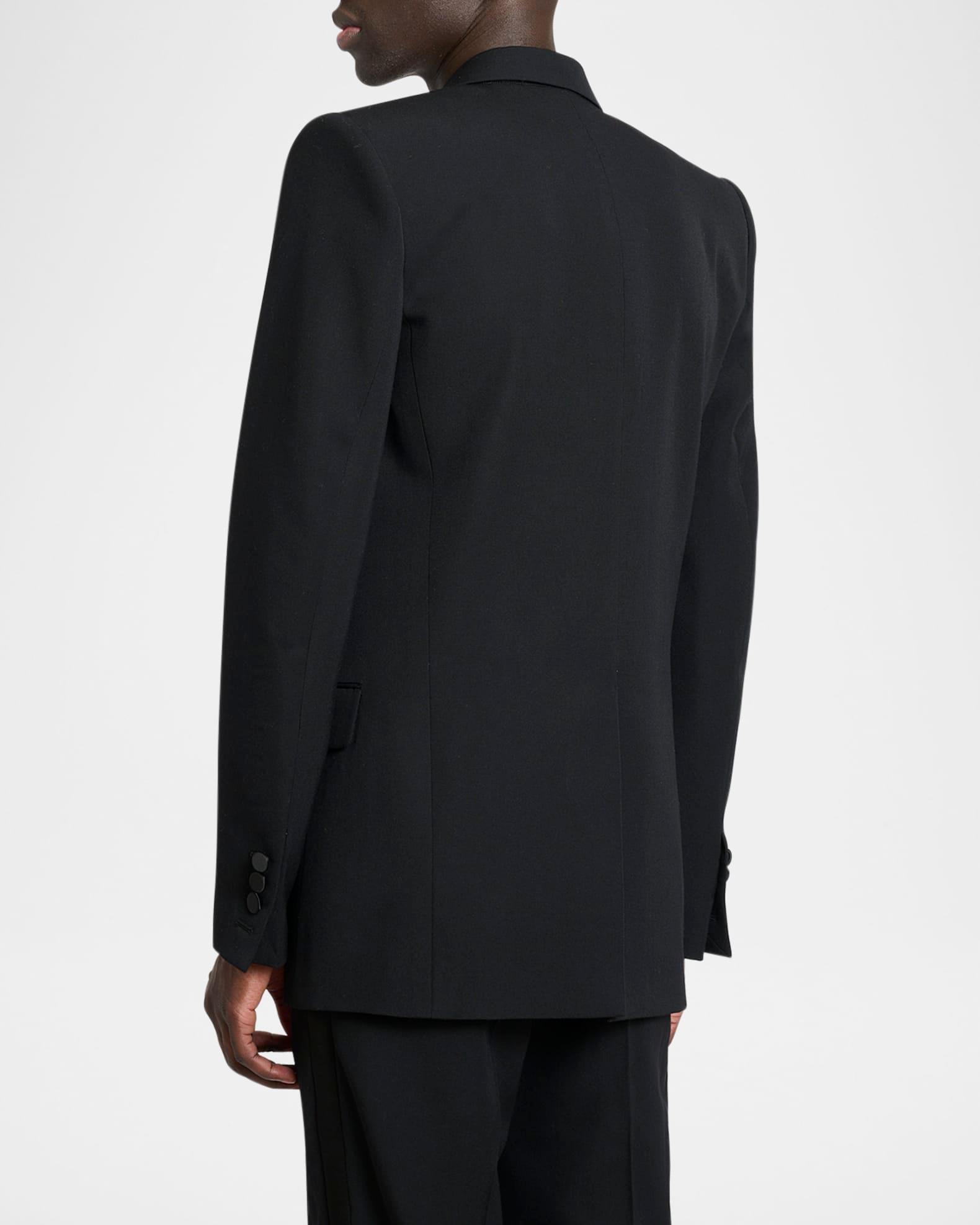 Men's Satin Peak Lapel Double-Breasted Blazer Jacket Product Image