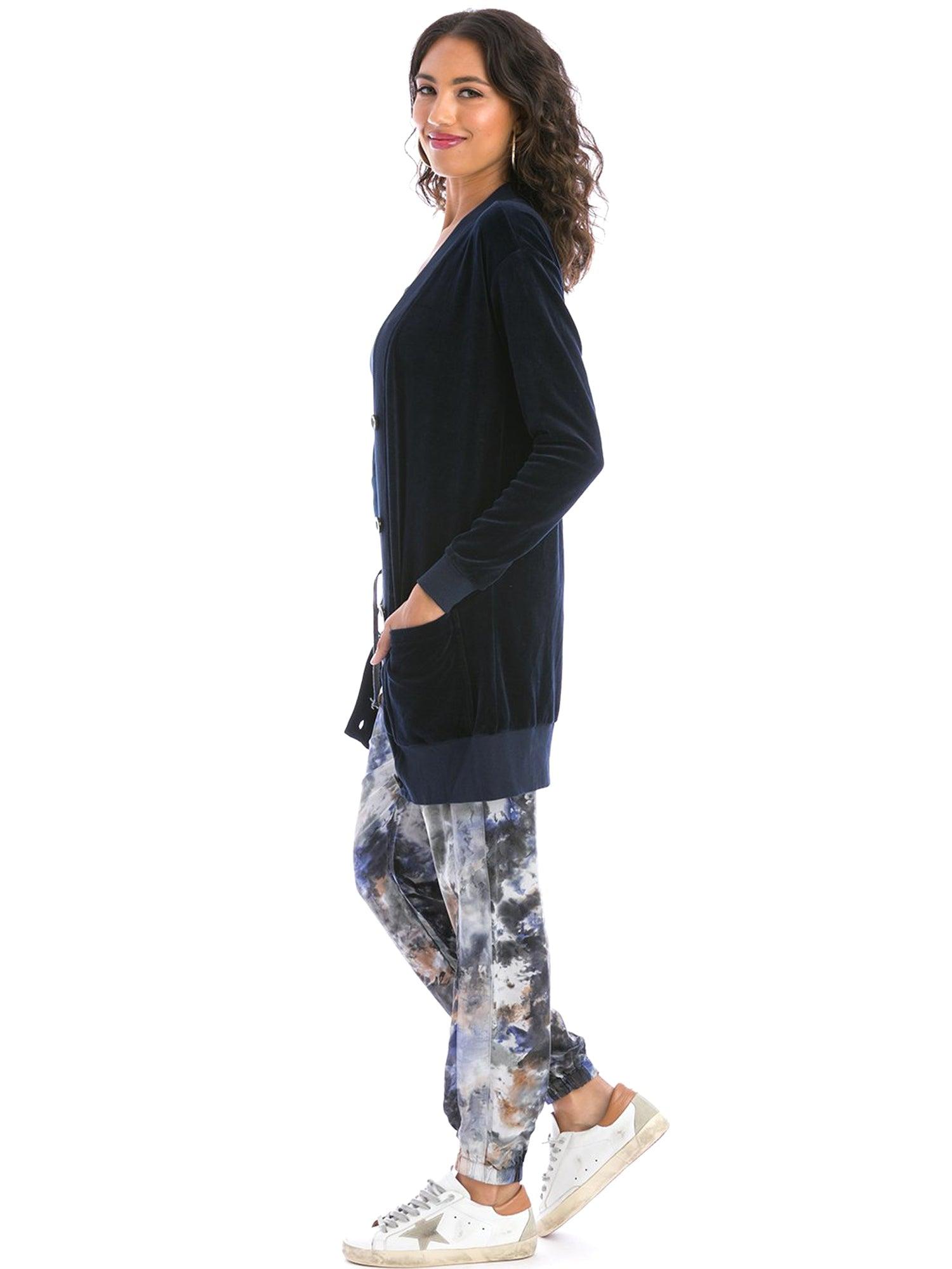 Hard Tail Velour Long Cardigan V-183 Product Image