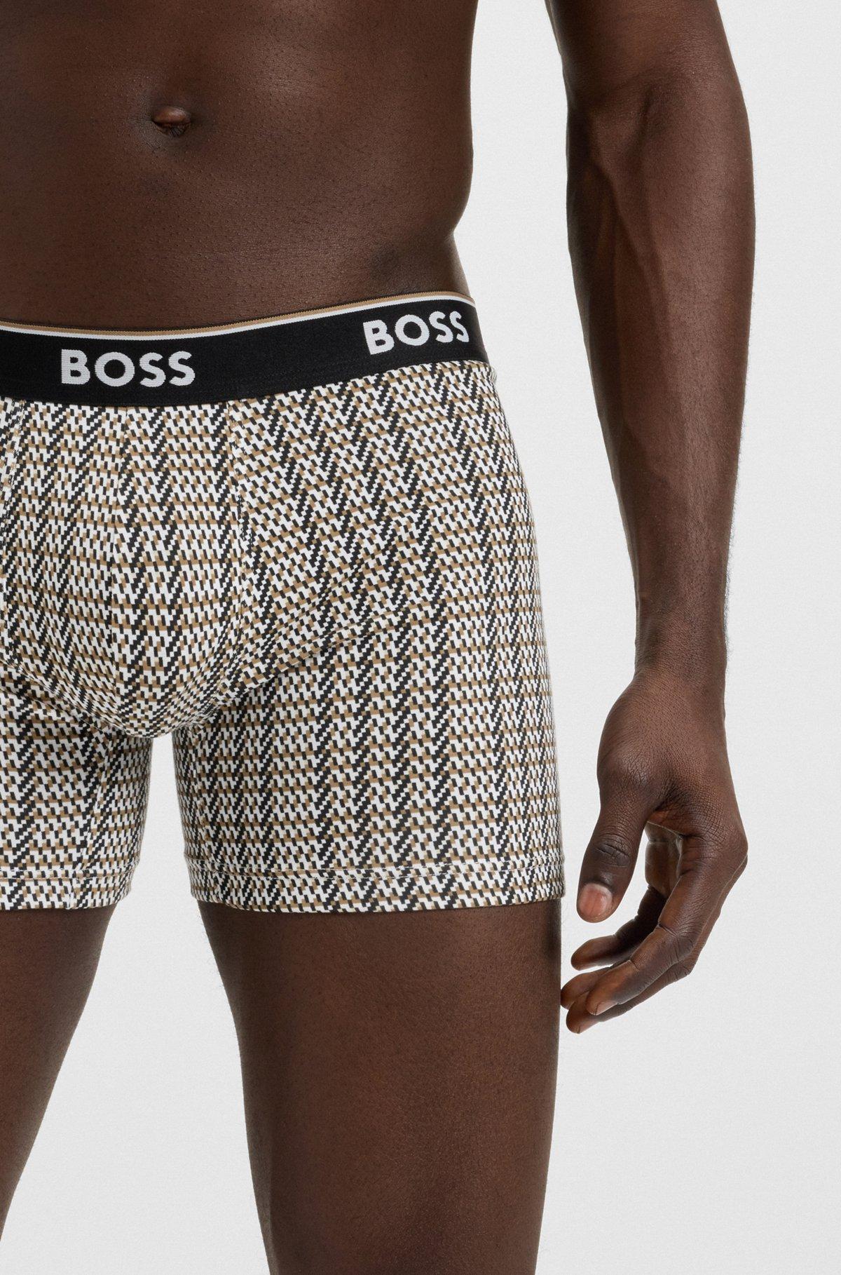 BOSS - Three-pack of stretch cotton boxer briefs - Patterned Product Image
