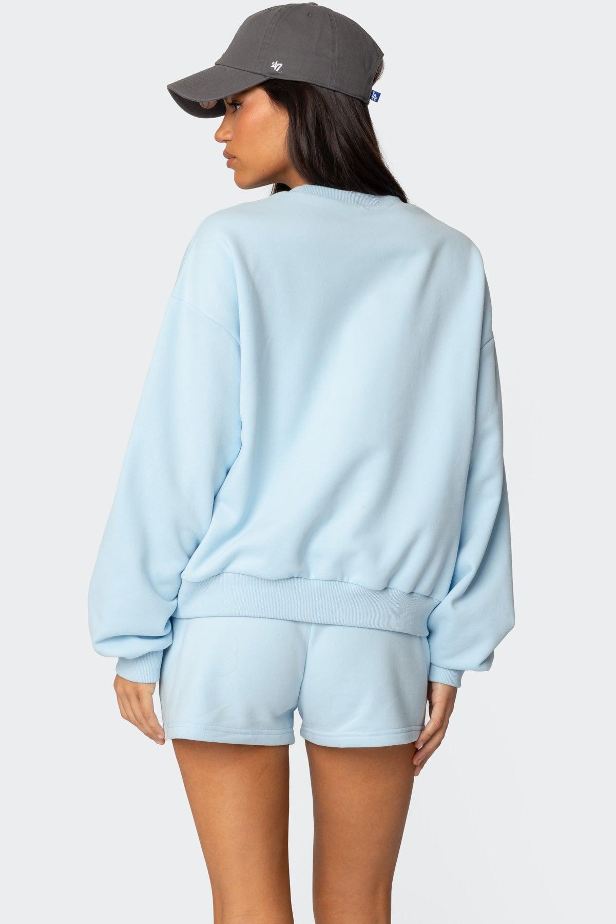 Super Edikted Rhinestone Oversized Sweatshirt Product Image
