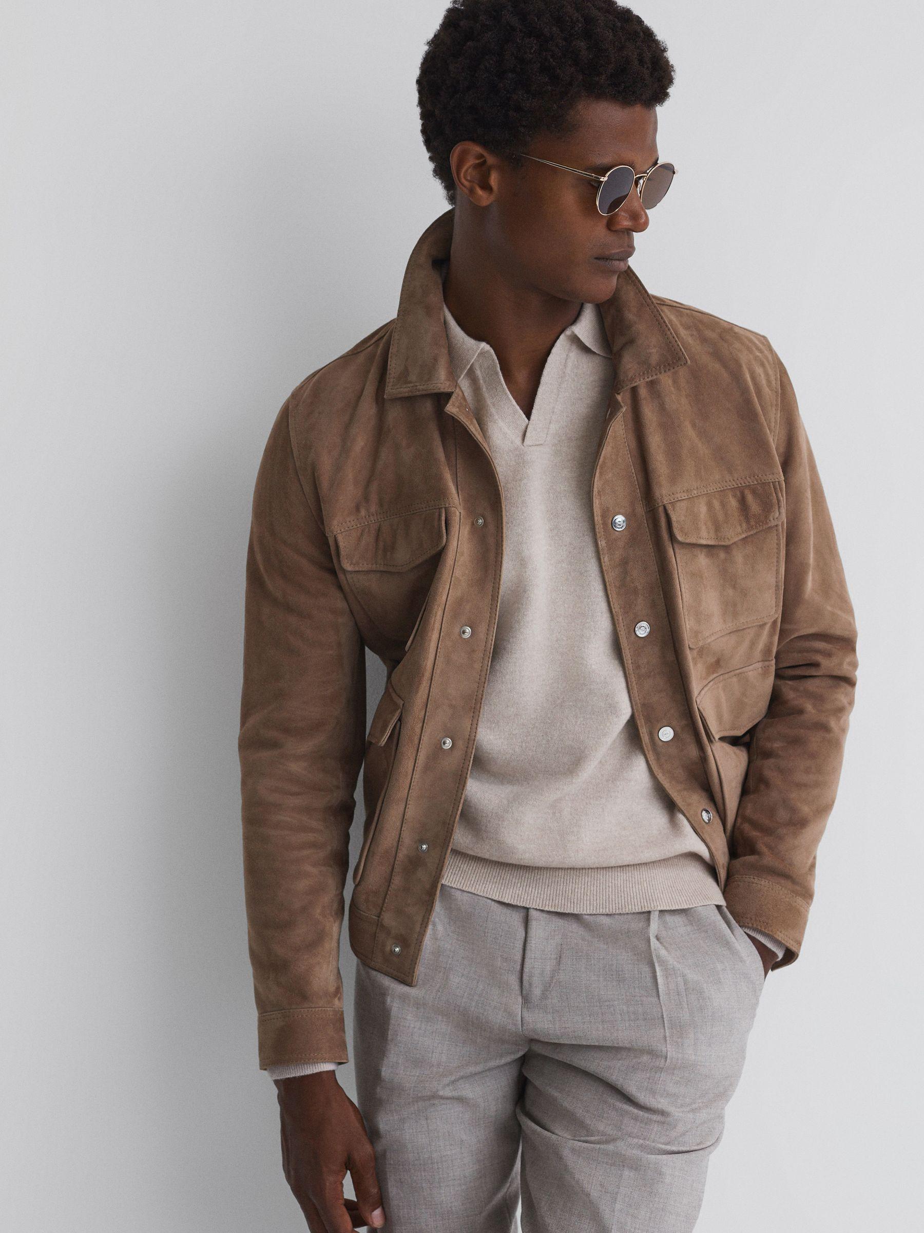 Merino Wool Open Collar Top in Oatmeal Melange Product Image