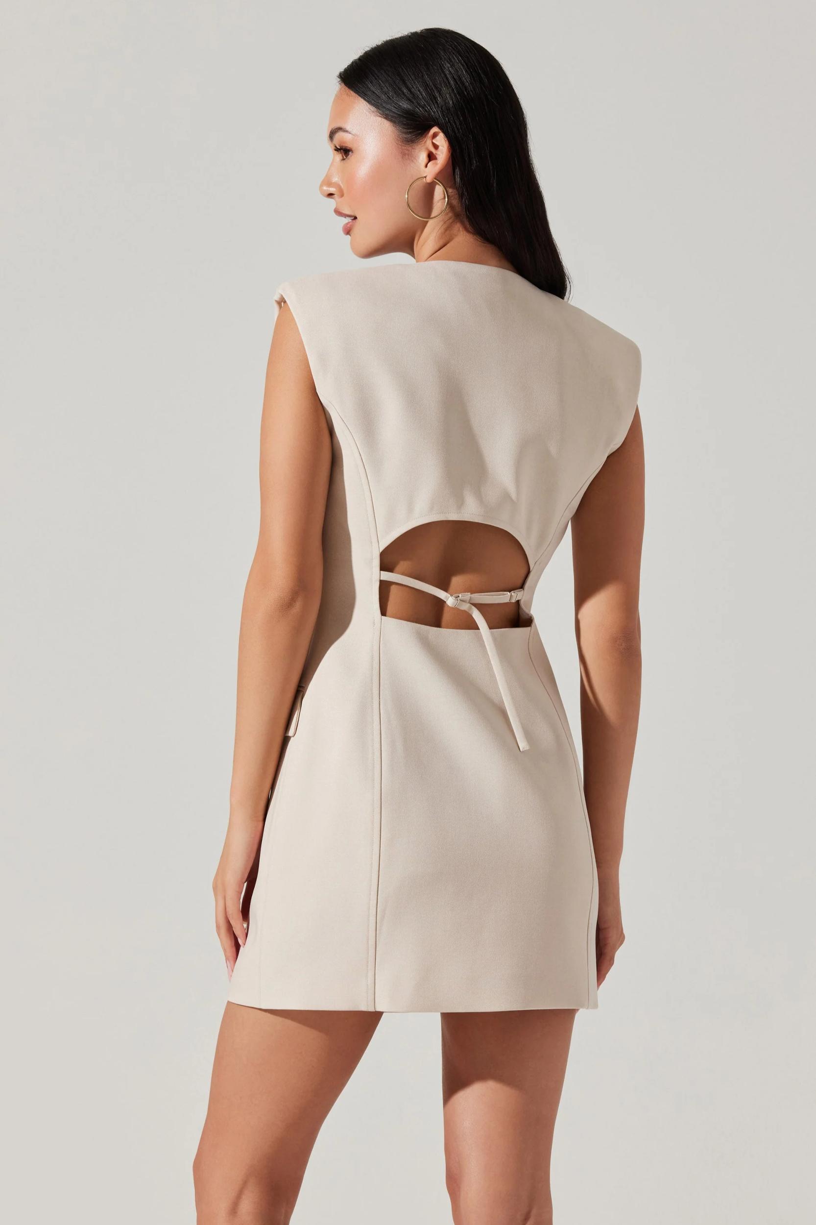 Jacinda Blazer Mini Dress - Natural Product Image