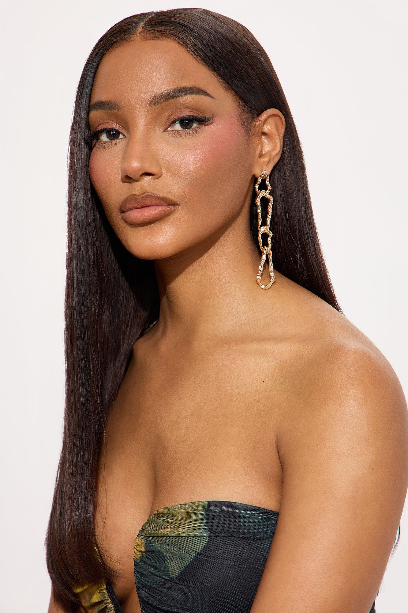 Perfect Chained Drop Earrings - Gold Product Image