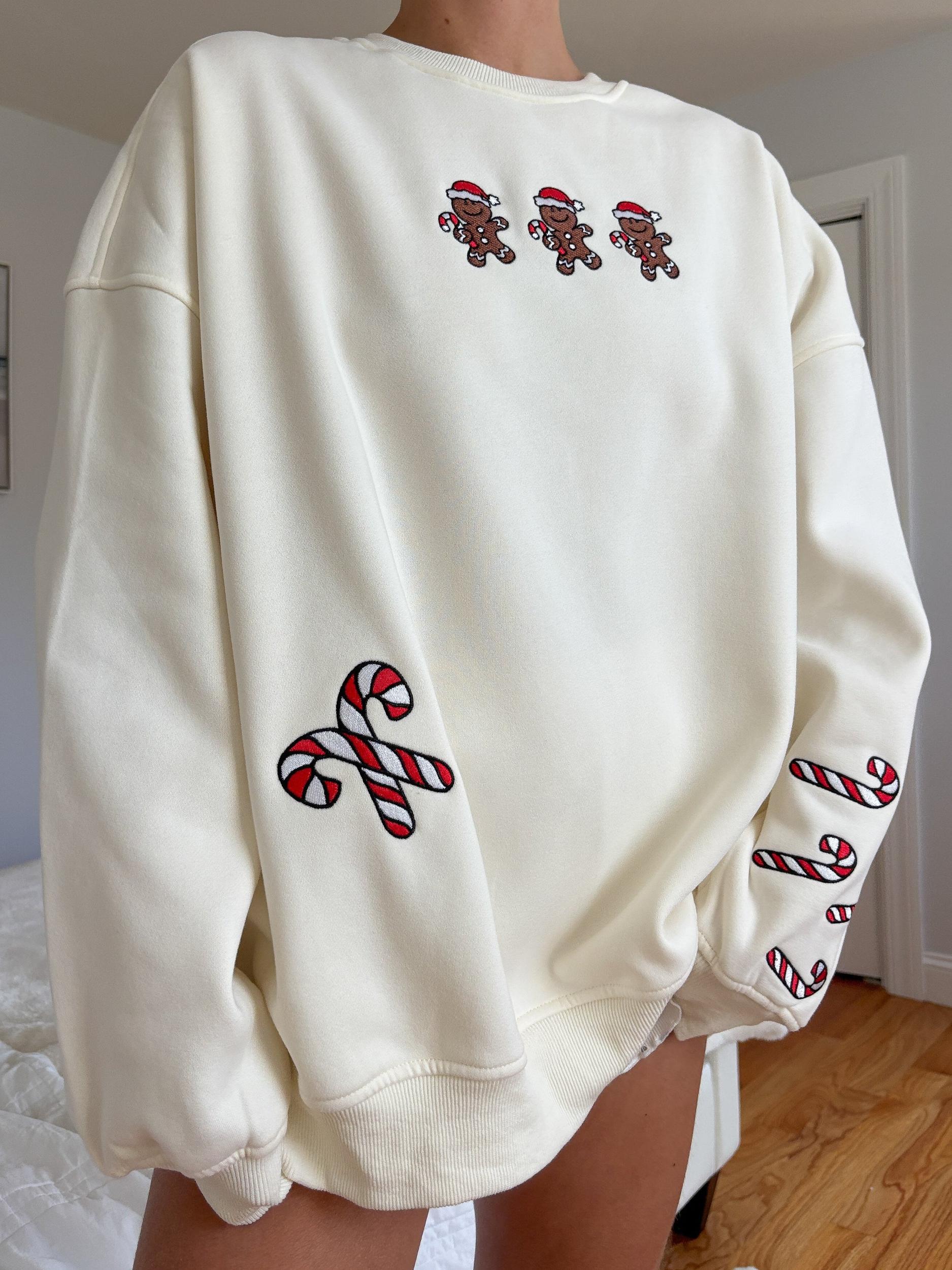 Ivory Gingerbread Recipe Christmas Embroider Sweatshirt Product Image