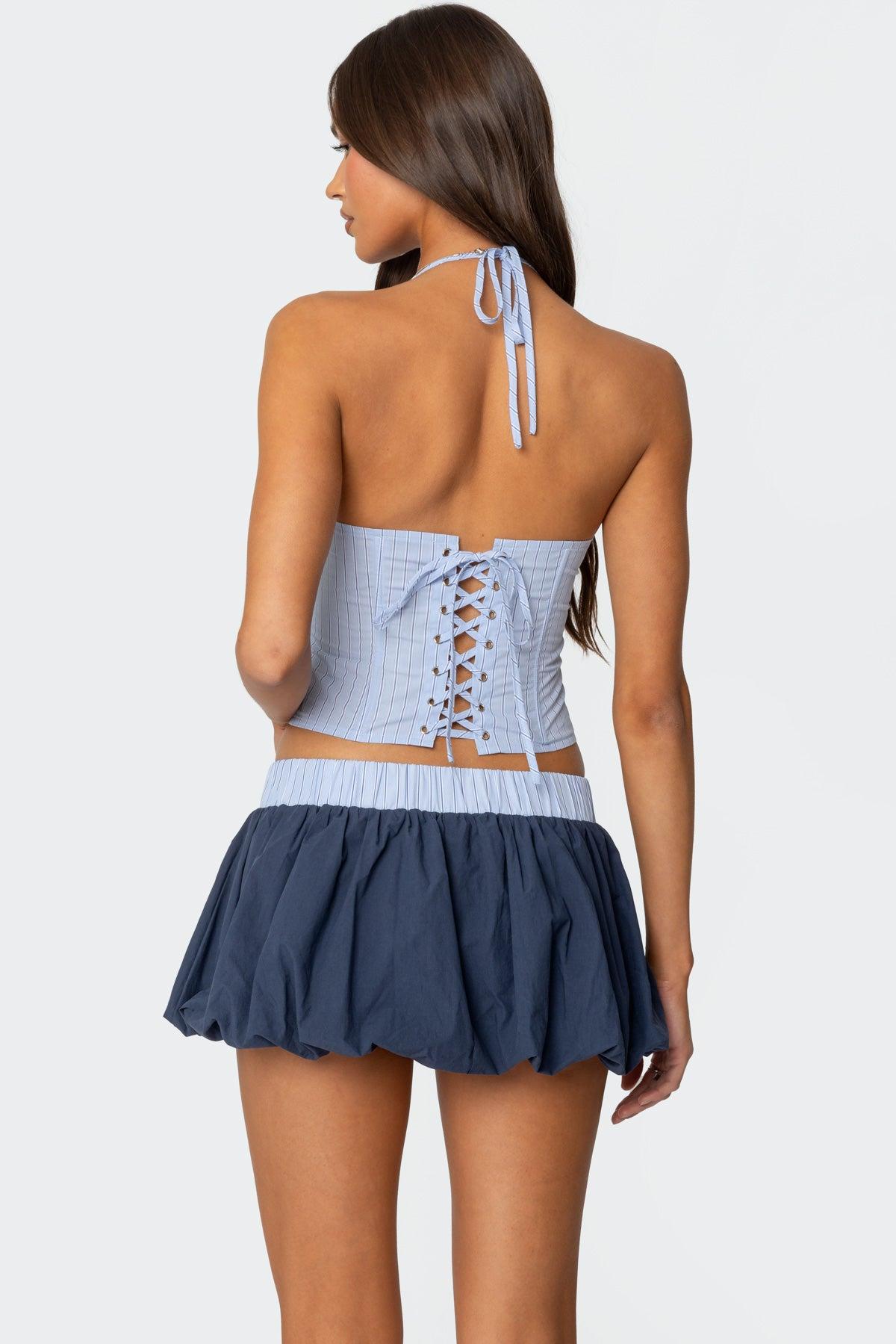 Janey Pinstripe Halter Top Product Image