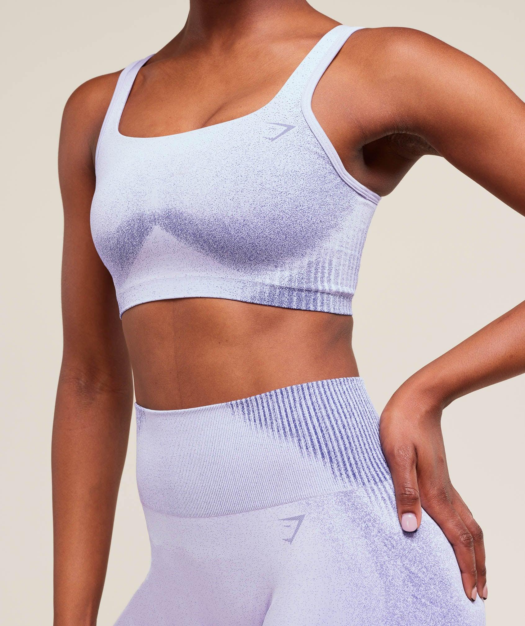 Gymshark Diffuse Seamless Sports Bra - Fresh Lilac/Cobalt Purple Female Product Image