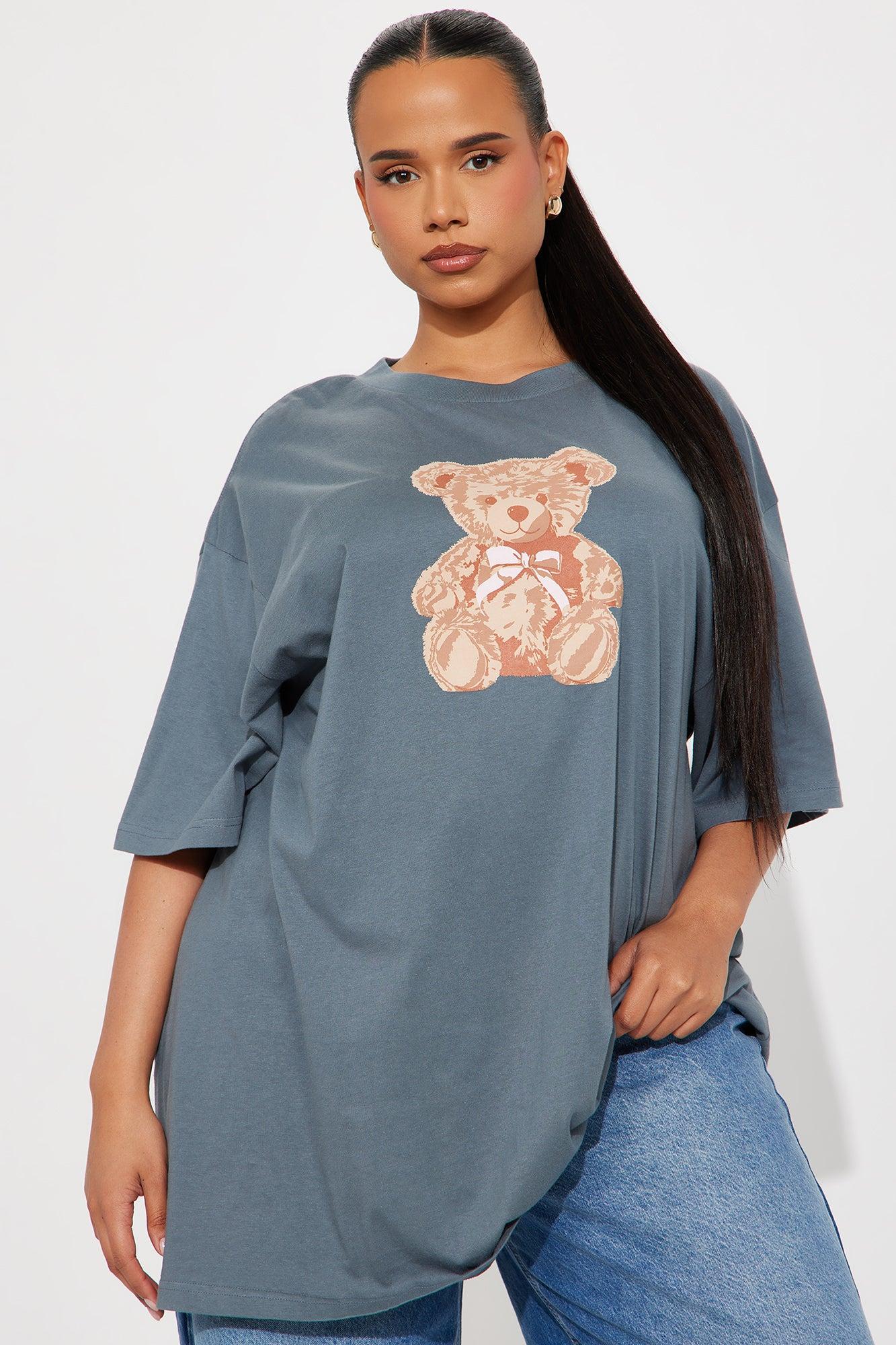 Bear Hug Oversized Tee - Charcoal Product Image