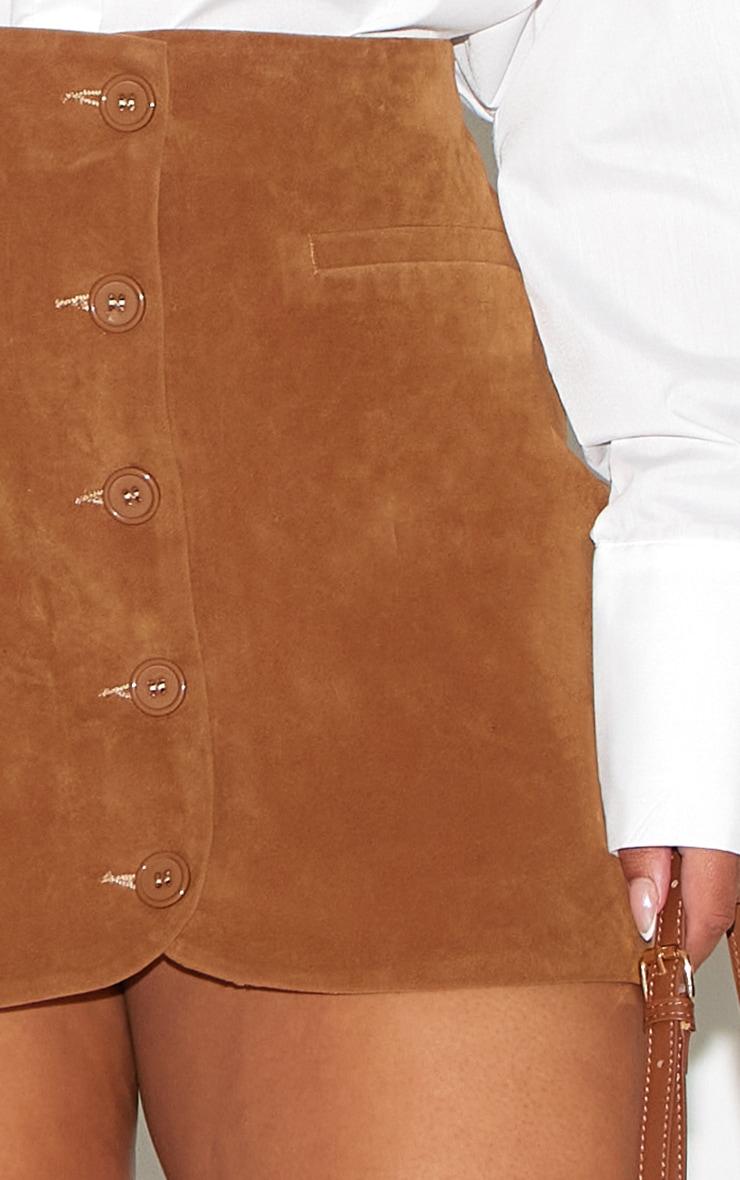 Plus Tan Faux Suede Skirt Product Image