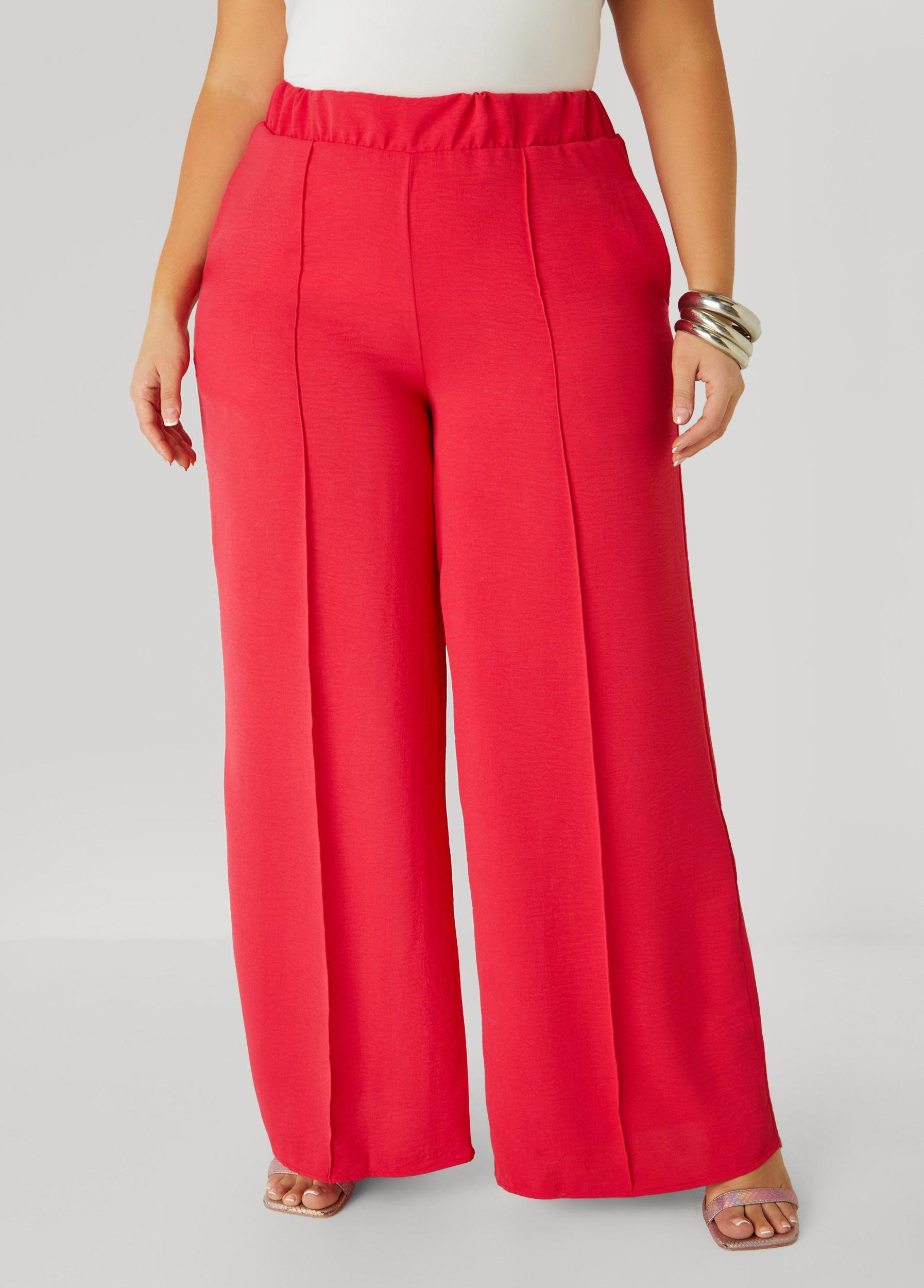 Seamed Textured Wide Leg Pants Product Image