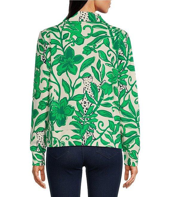 Lilly Pulitzer Eleni Luxe Terry Leaf Print Half Zip Long Sleeve Pullover Product Image