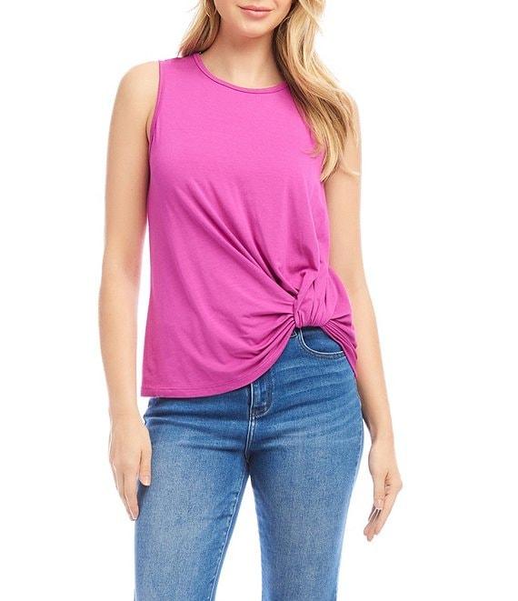 Karen Kane Pick-Up Crew Neck Sleeveless Stretch Jersey Top Product Image