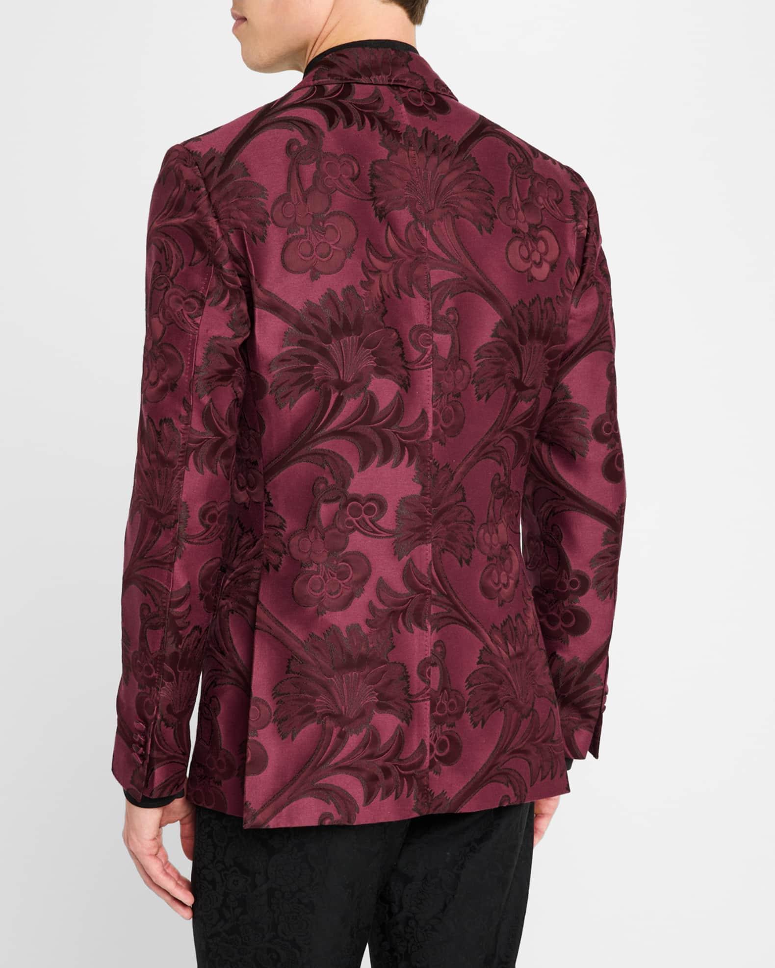 Men's Floral Brocade Evening Jacket Product Image