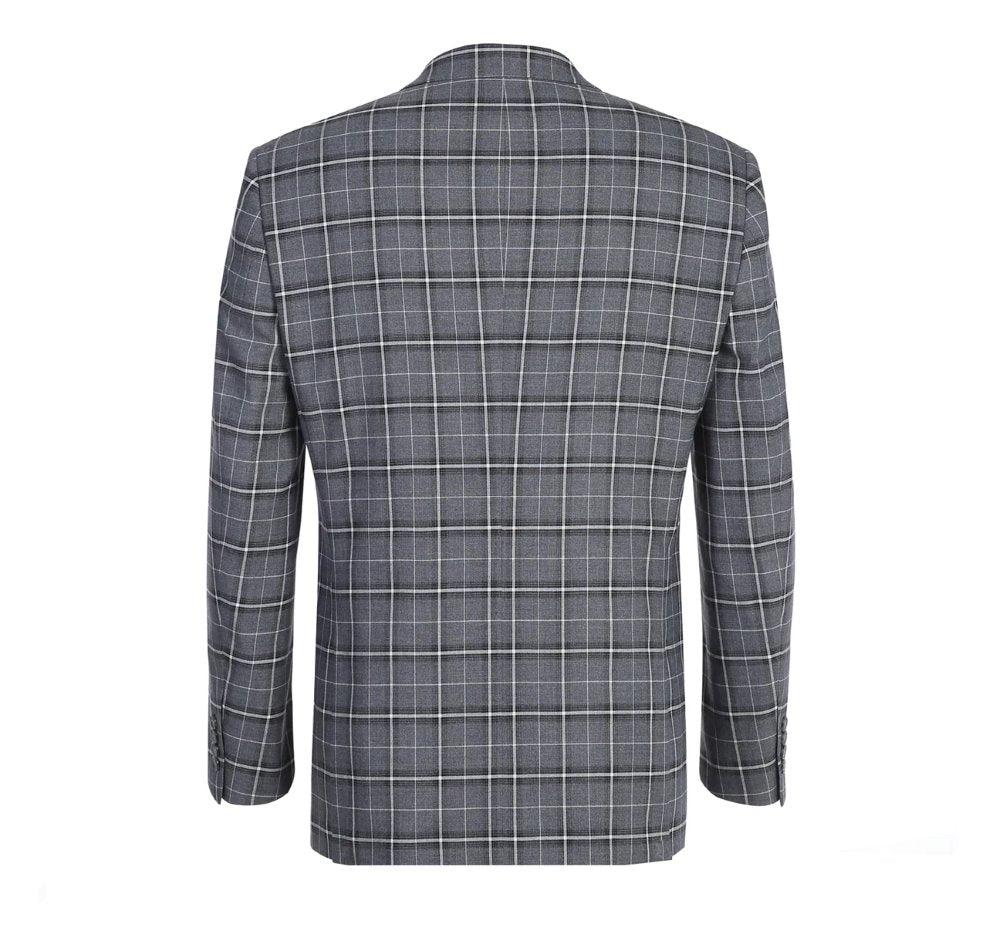Lozano Collection - Men's 2 Piece Regular Fit Gray Check Pattern Suit Male Product Image