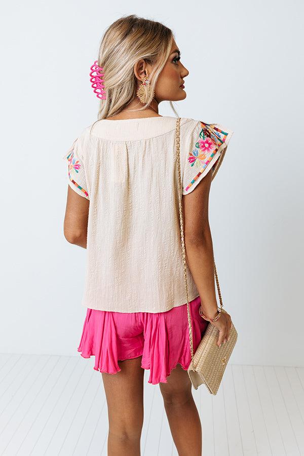 Off Into The Sunset Embroidered Shift Top Product Image