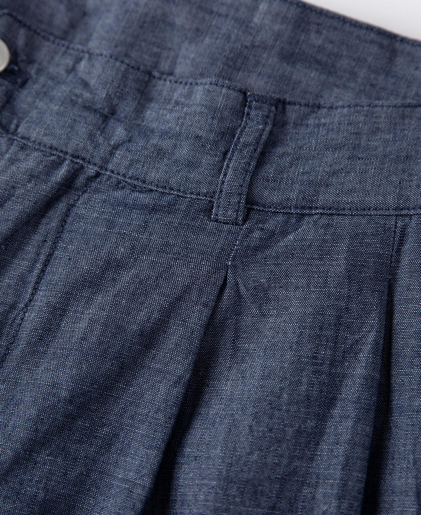 1930s Double-Pleated Chambray Pants Product Image