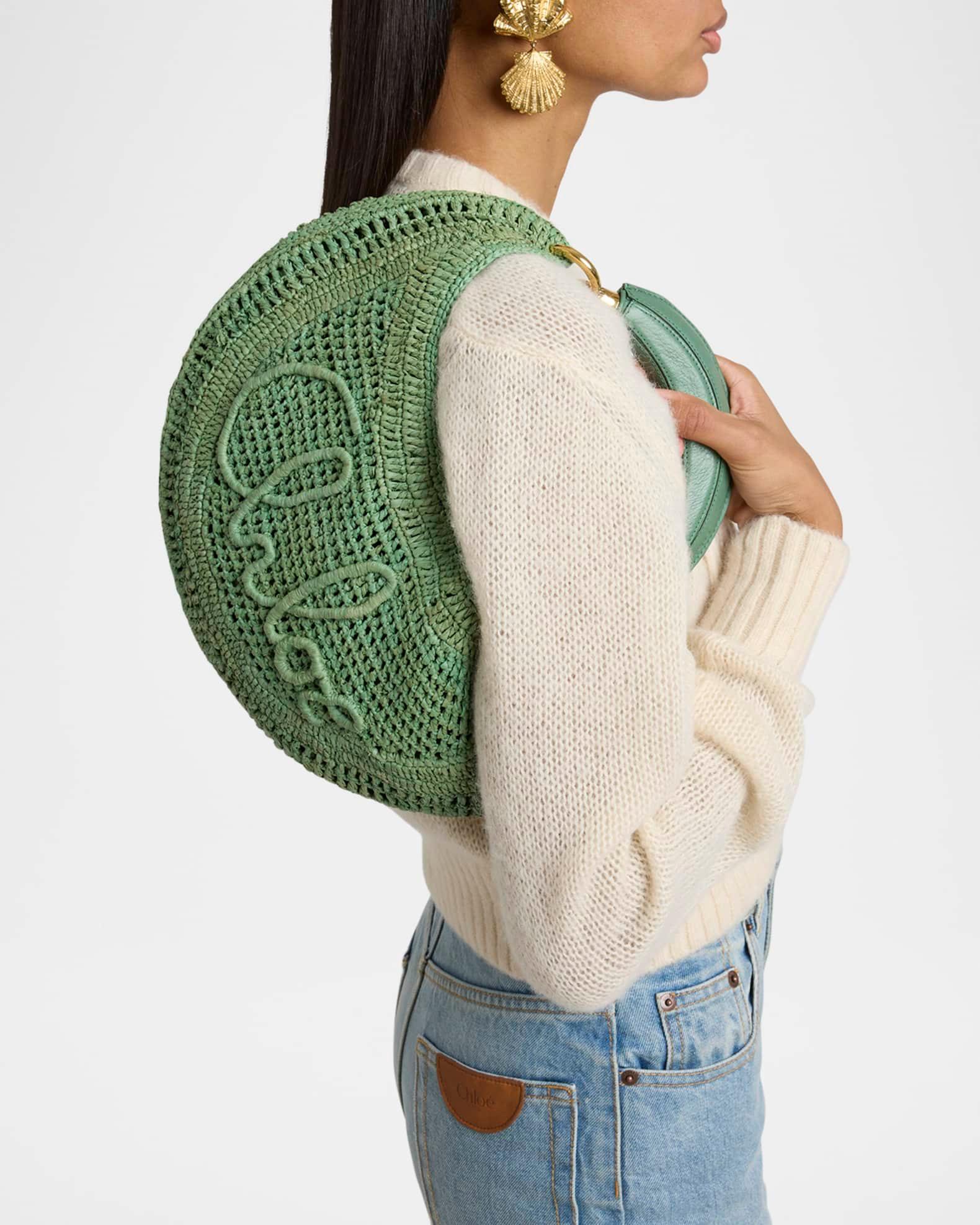 Summer Banana Top-Handle Bag in Crochet Fabric  Product Image