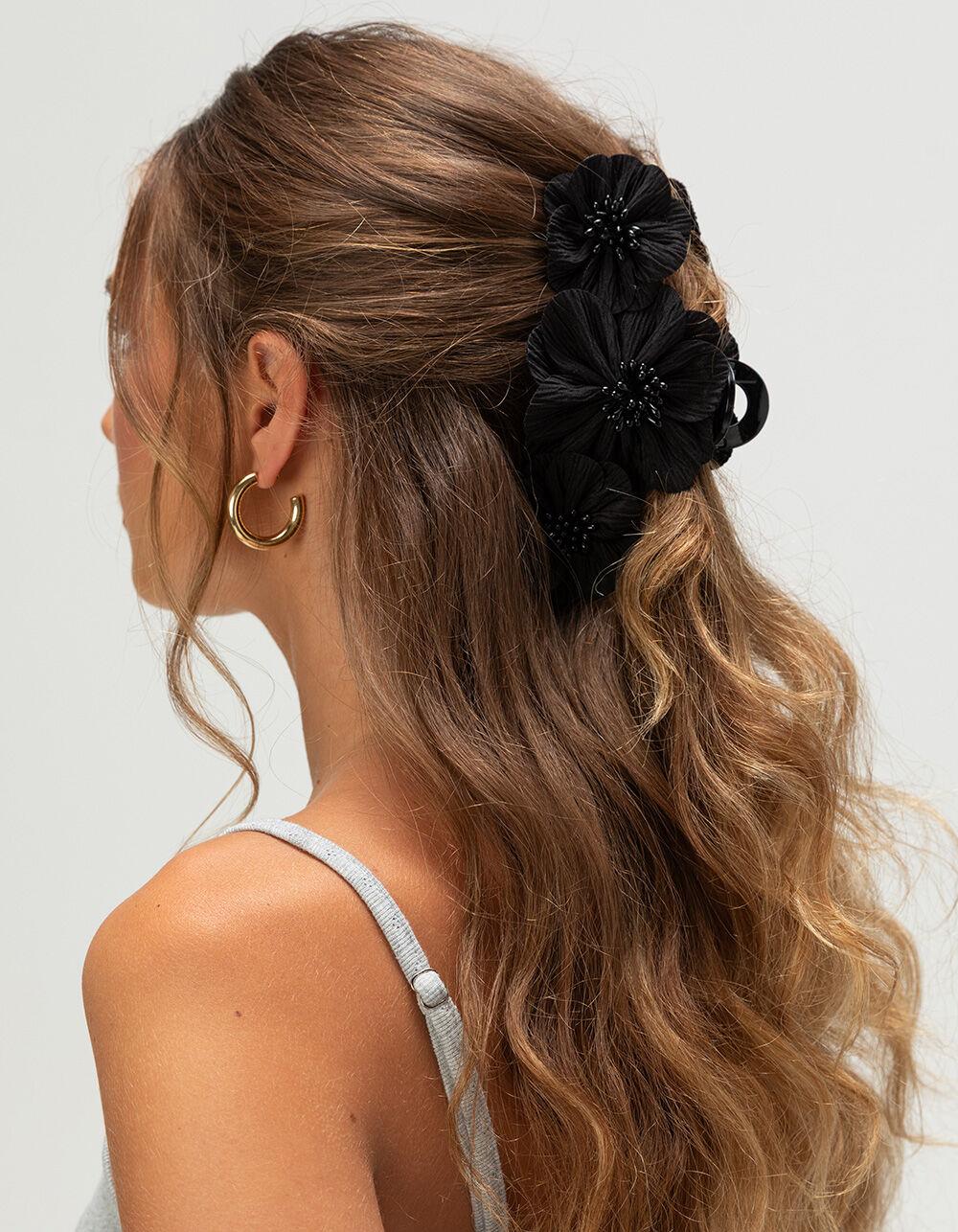 FULL TILT Floral Claw Clip - BLACK Product Image