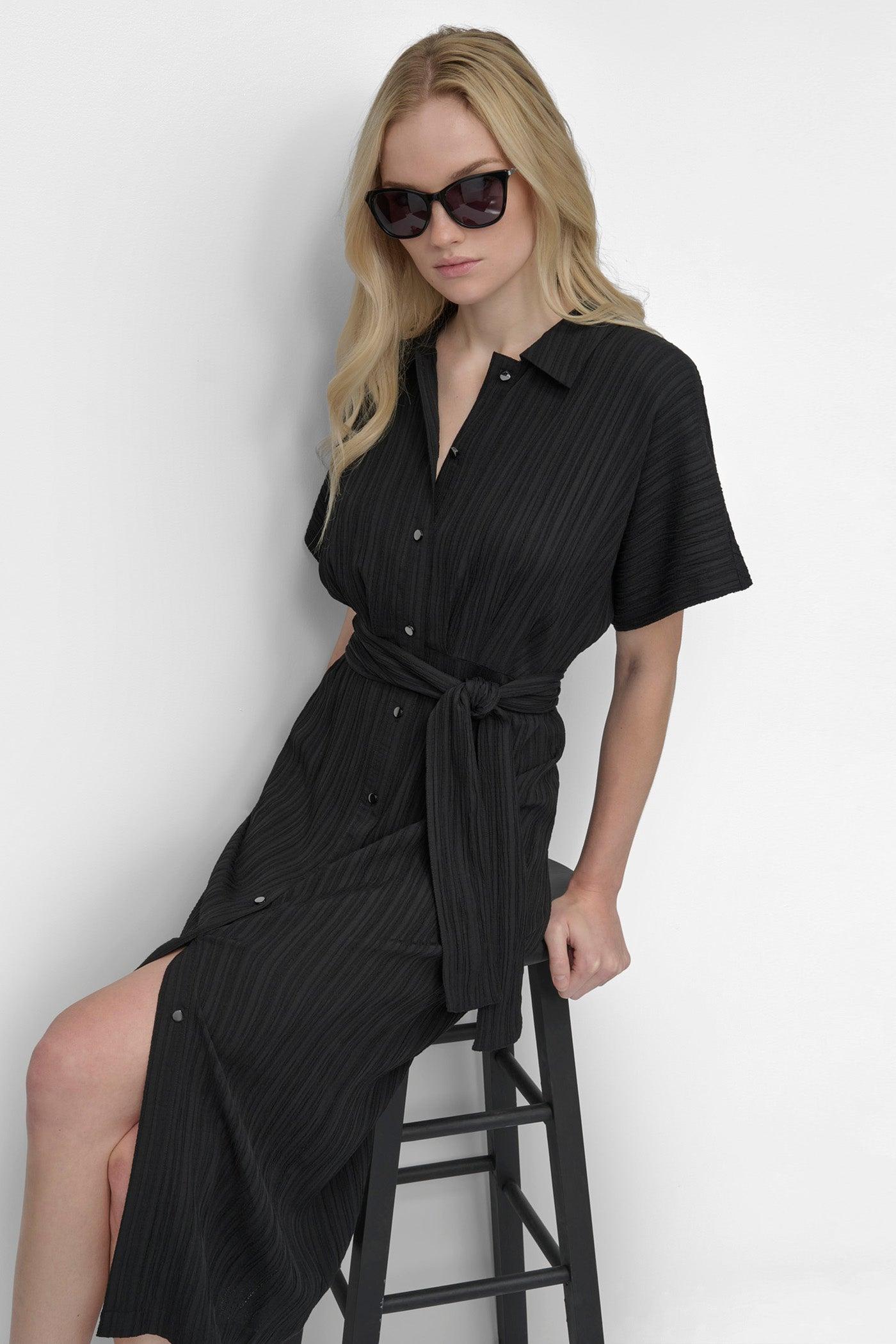 BELTED MIDI SHIRT DRESS Product Image