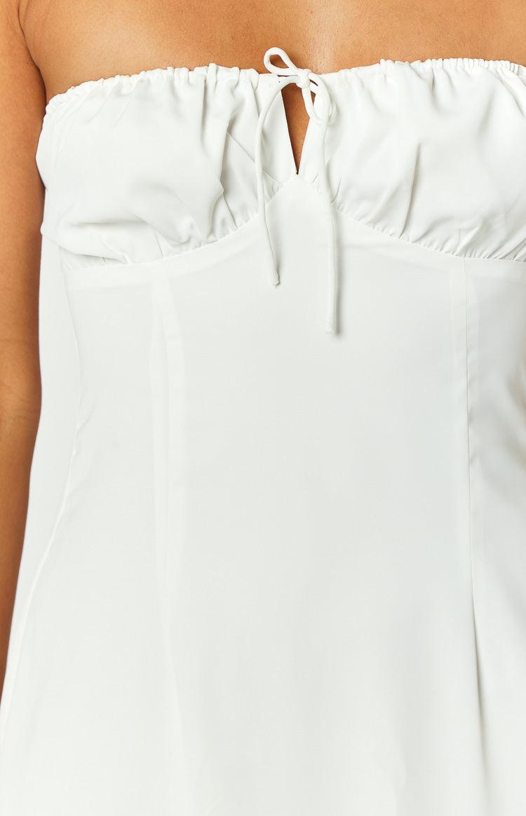 Dion White Strapless Midi Dress Product Image