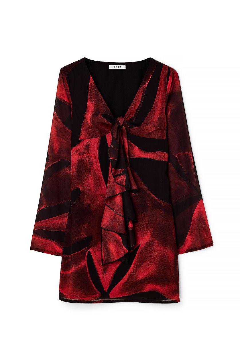 Chiffon Tie Front Mini Dress Product Image