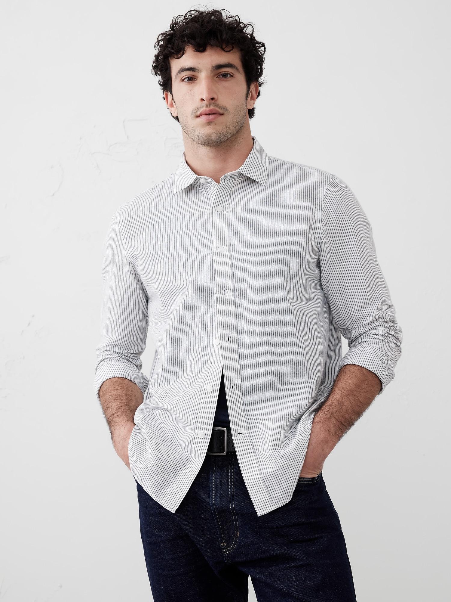 Slim Linen-Blend Shirt Product Image