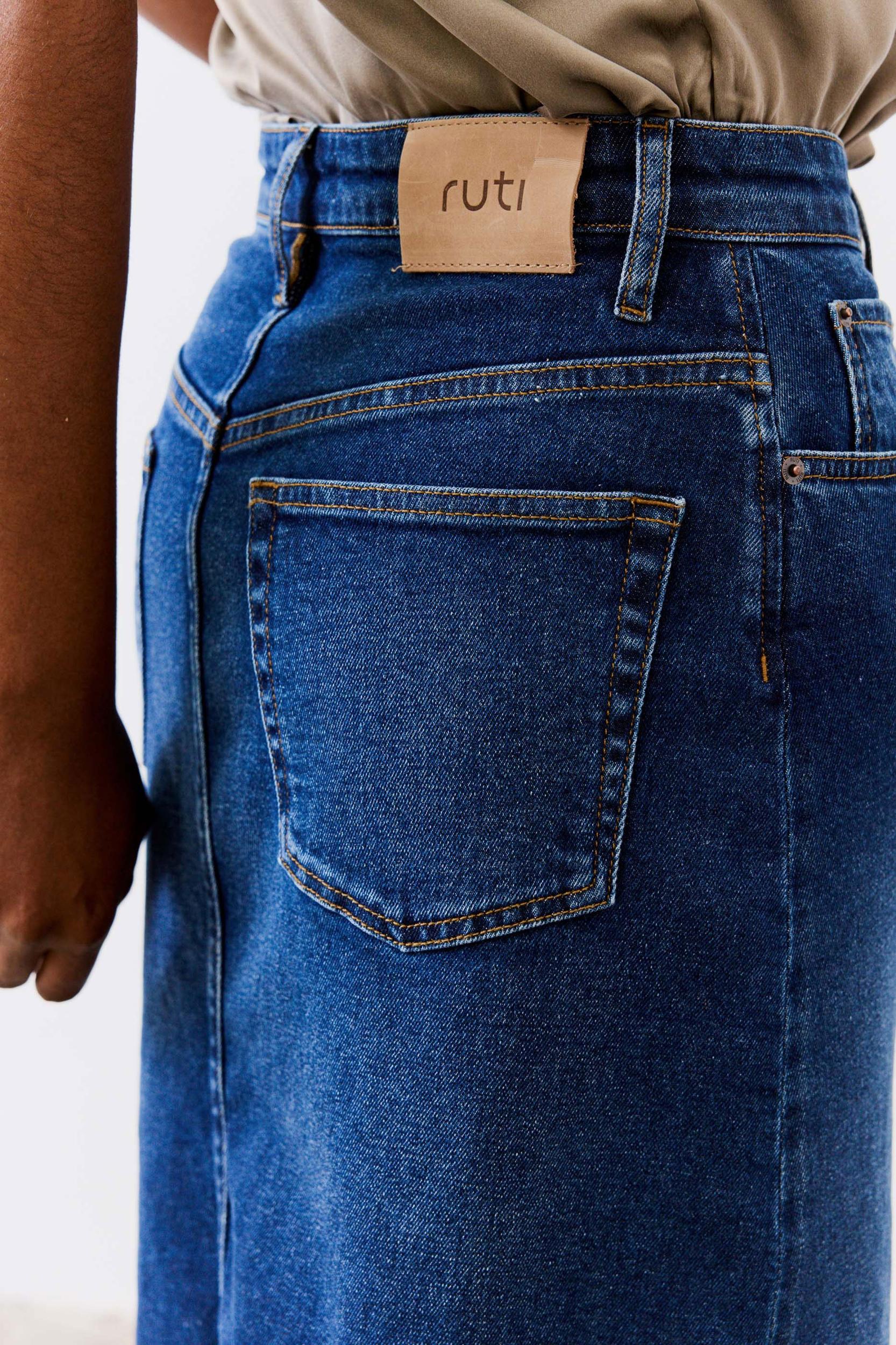 The Iconic Denim Midi Skirt Product Image